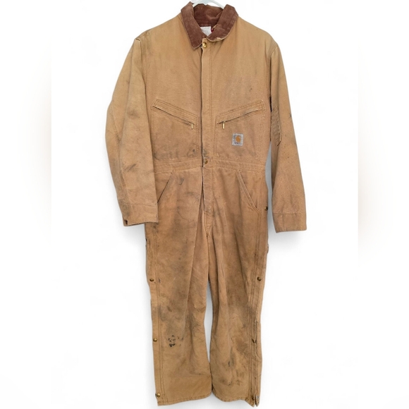 Vintage Carhartt Insulated Coveralls 38 Short – Duck Canvas Workwear USA Made - Picture 1 of 10